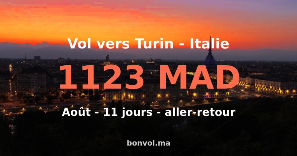 Vol Marrakech Turin pas cher