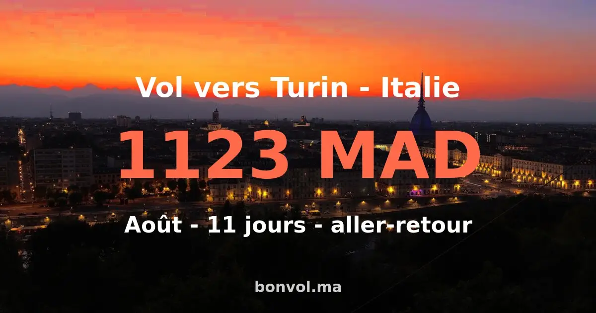 Vol Marrakech Turin pas cher