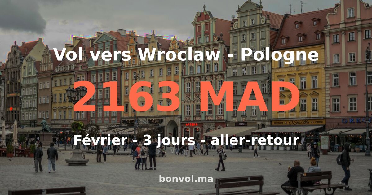 Vol Marrakech Wroclaw pas cher