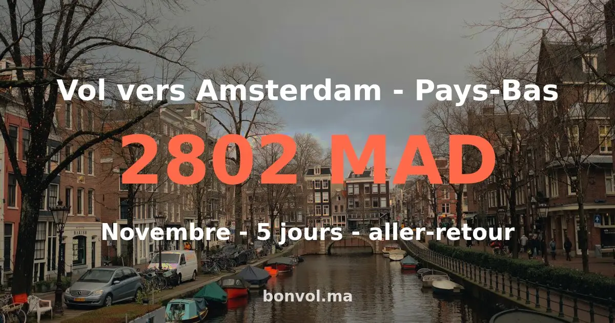 Vol Nador Amsterdam pas cher
