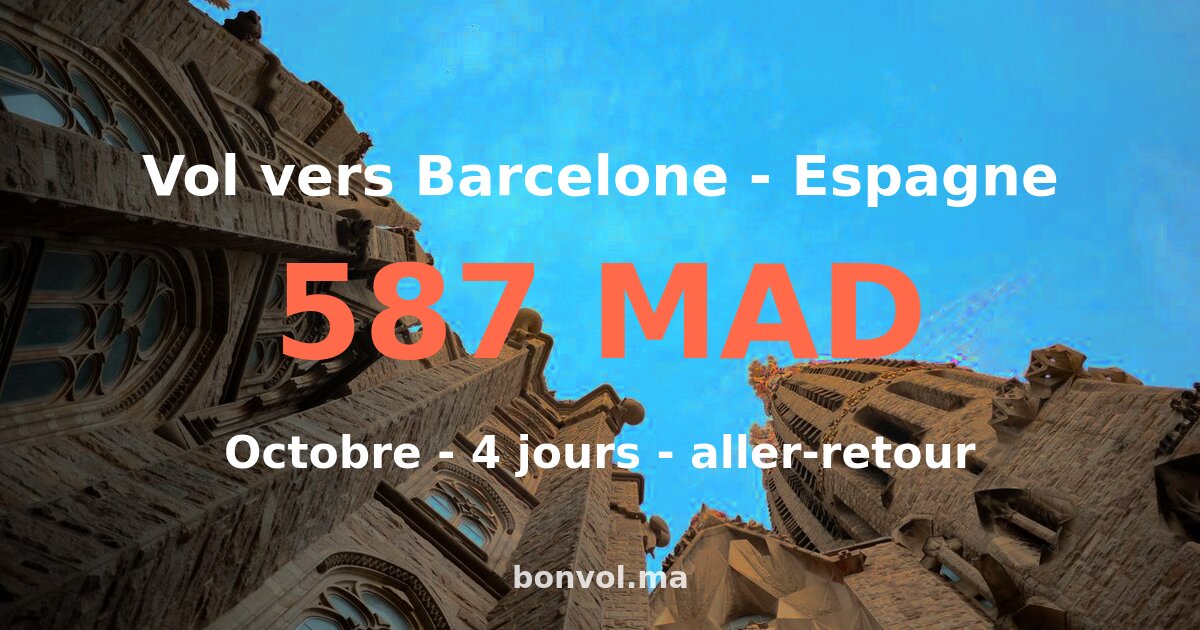 Vol Rabat Barcelone pas cher