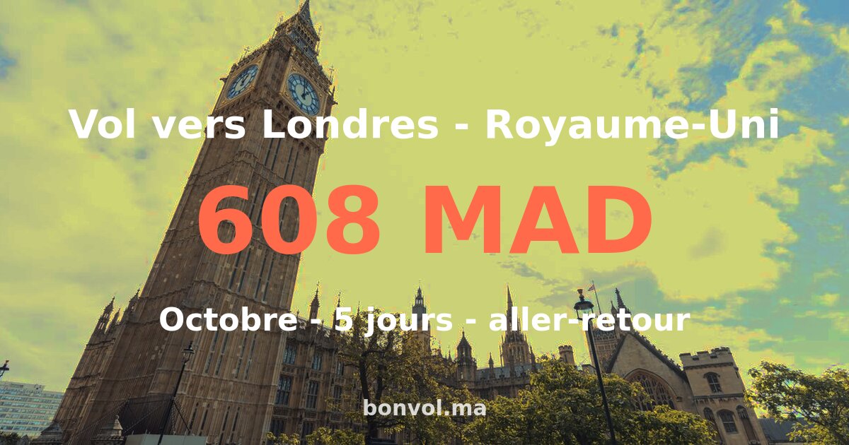 Vol Rabat Londres pas cher