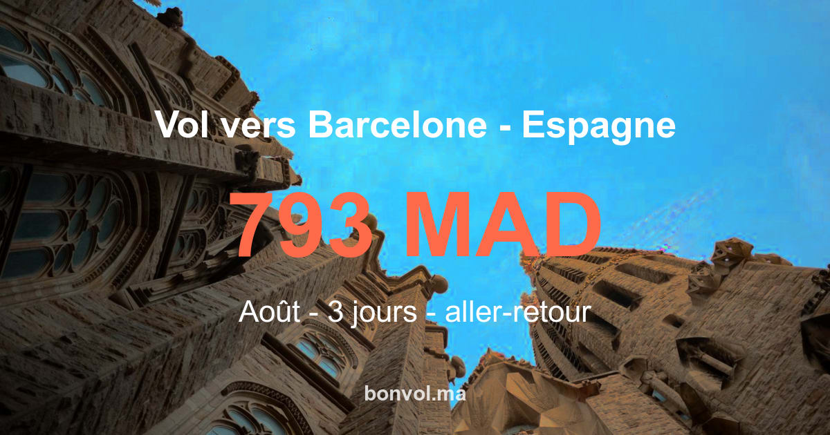 vol rak barcelone pas cher