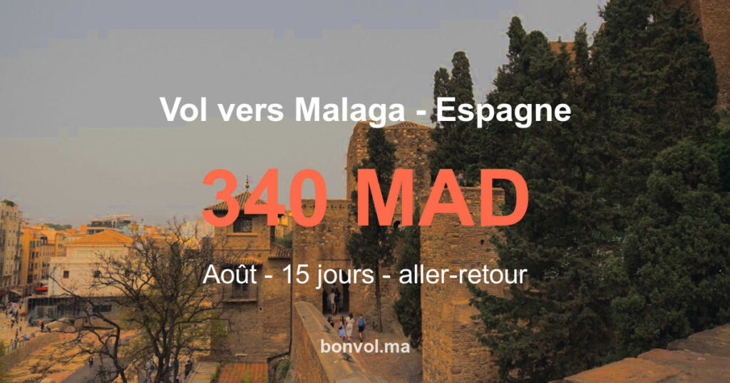 Vol RAK Malaga pas cher
