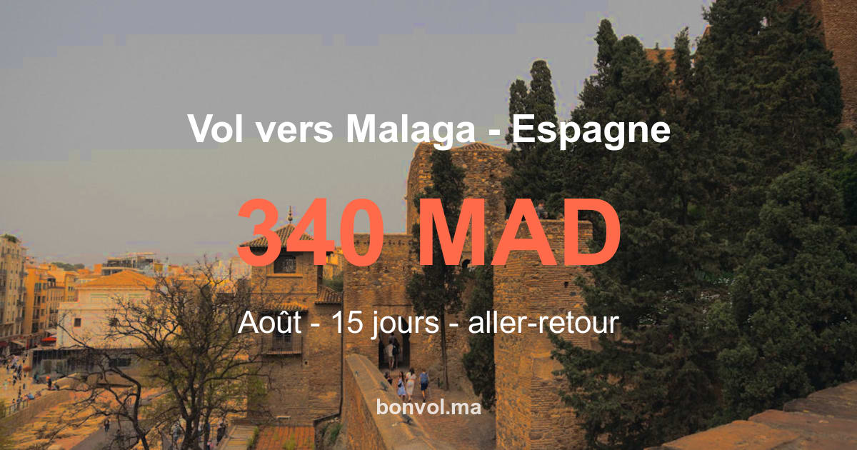 vol rak malaga pas cher