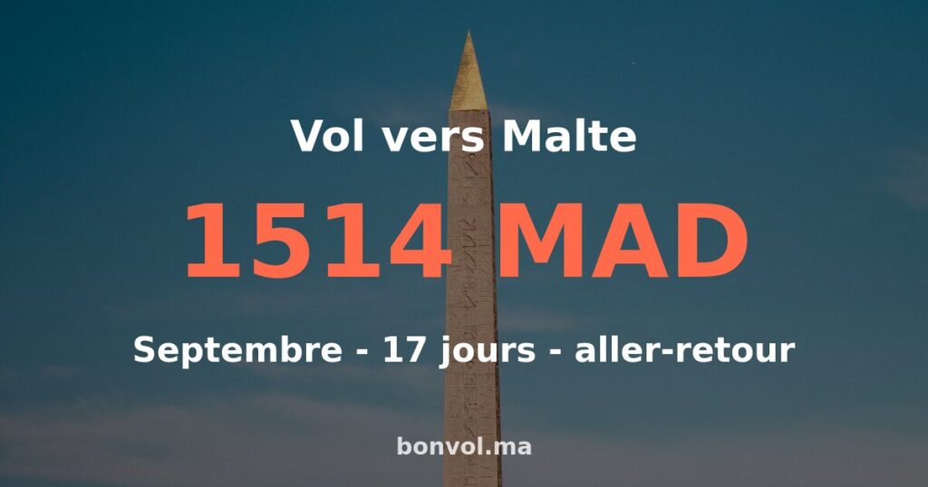 Vol RAK Malte pas cher