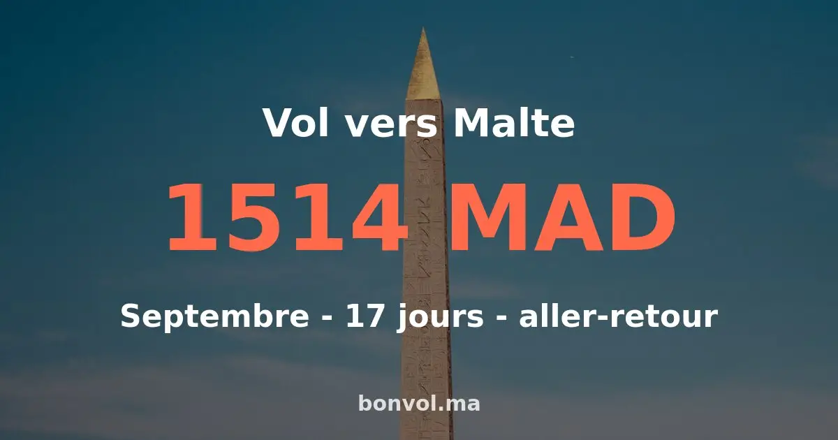 Vol RAK Malte pas cher
