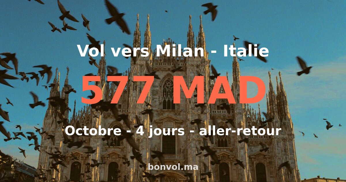 Vol RBA Milan pas cher
