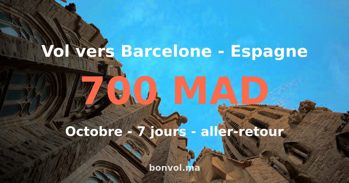 Vol Tanger Barcelone pas cher