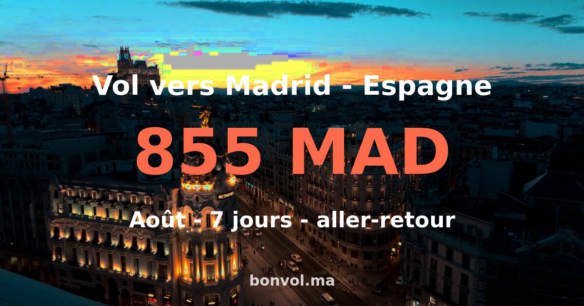 Vol Tanger Madrid pas cher