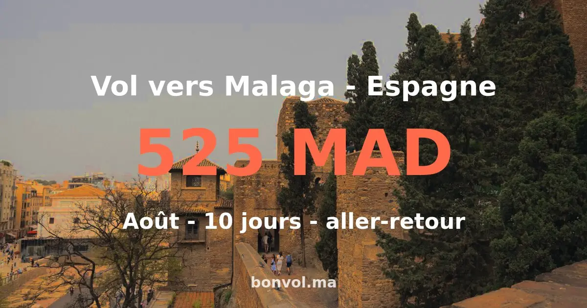 Vol Tanger Malaga pas cher