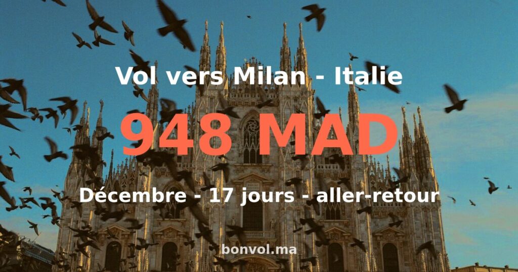 Vol Tanger Milan pas cher