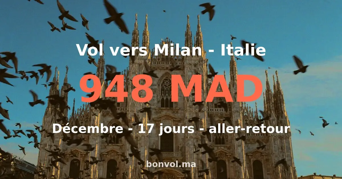 Vol Tanger Milan pas cher