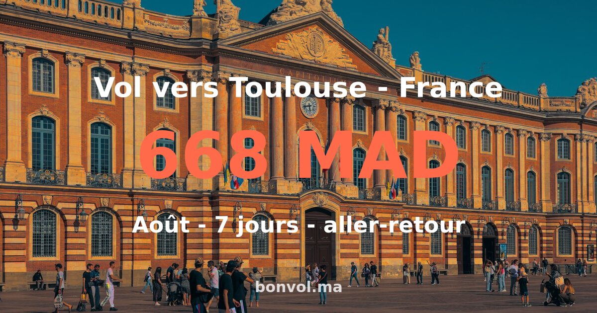 Vol Tanger Toulouse pas cher — 335 MAD