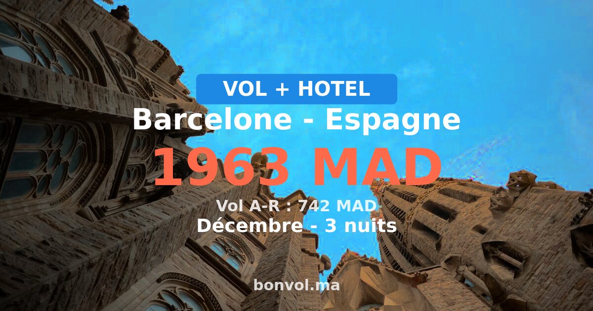 Séjour à Barcelone pas cher — 1963 MAD