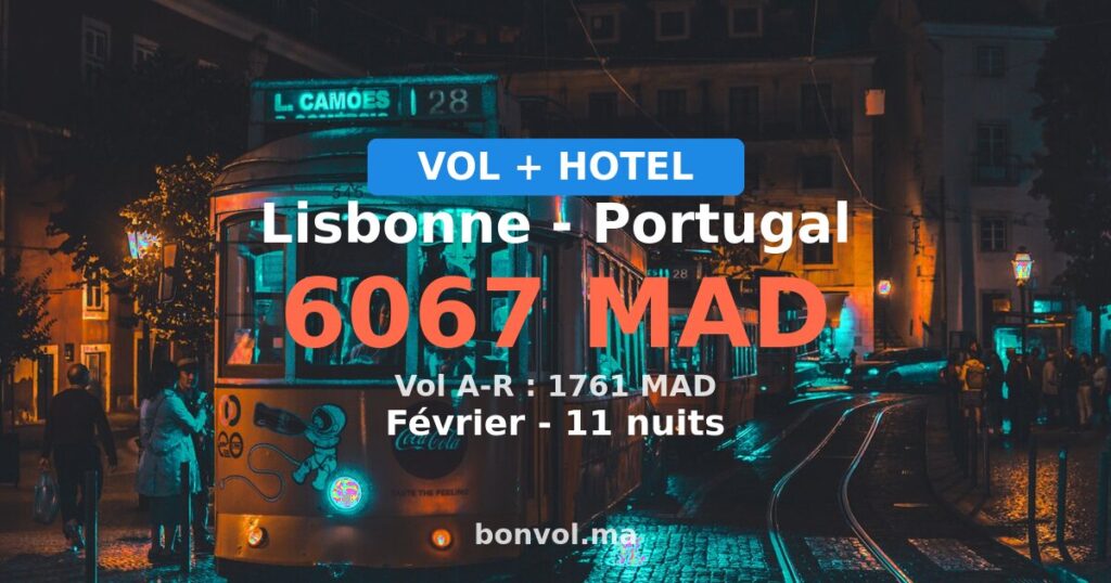 Séjour à Lisbonne pas cher — 6067 MAD