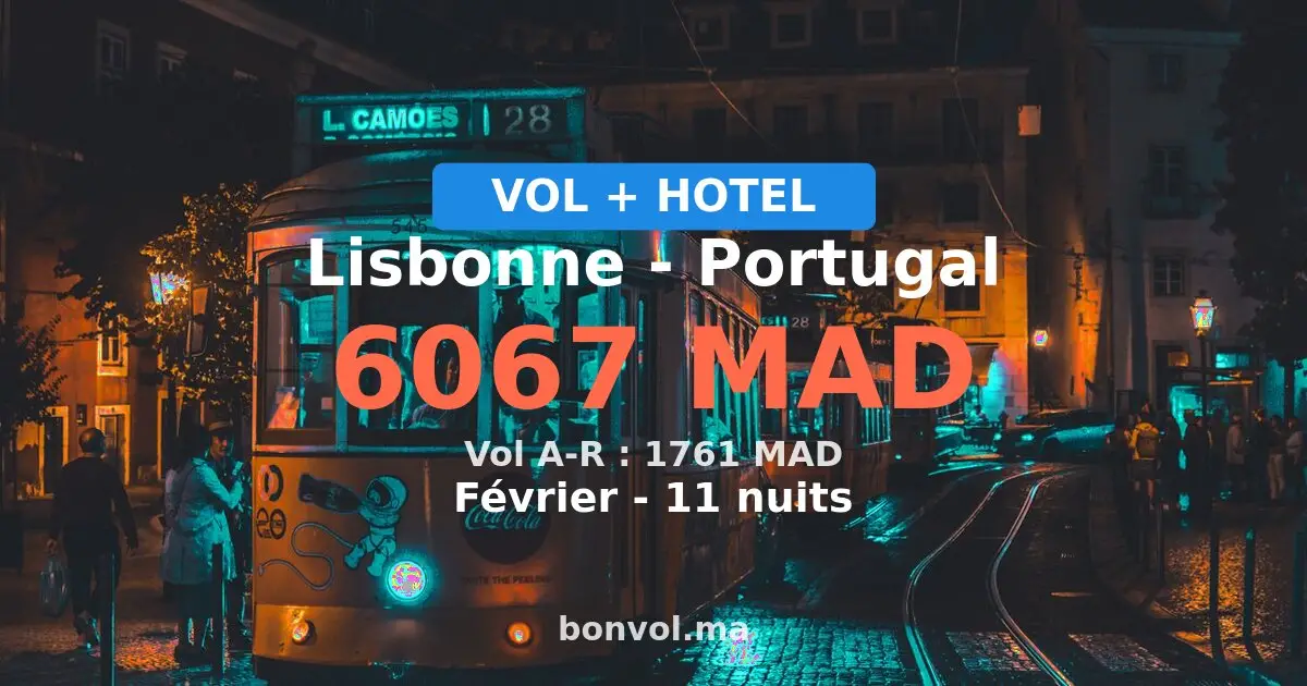 Séjour à Lisbonne pas cher — 6067 MAD