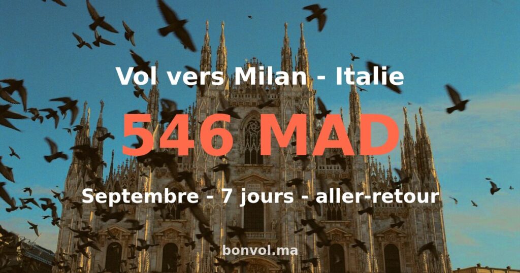 Vol Agadir Milan pas cher