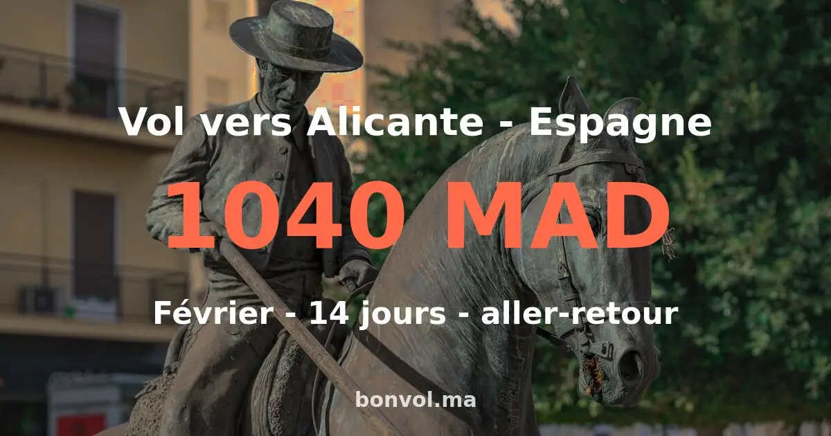 Vol Casablanca Alicante pas cher