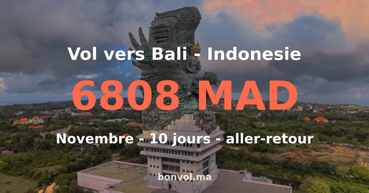 Vol Casablanca Bali pas cher