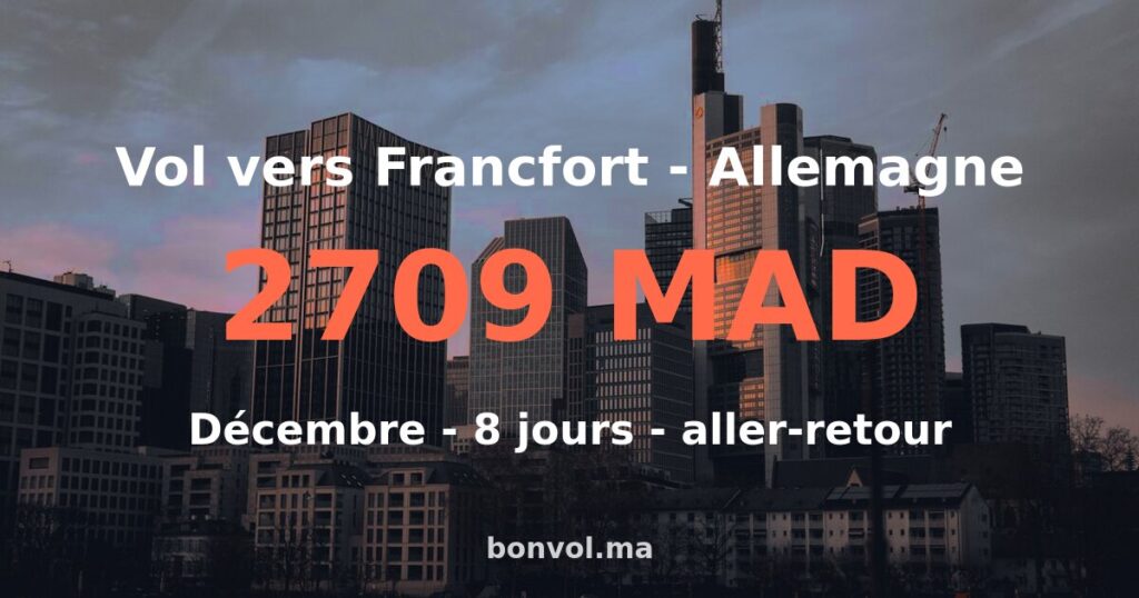Vol Casablanca Francfort pas cher