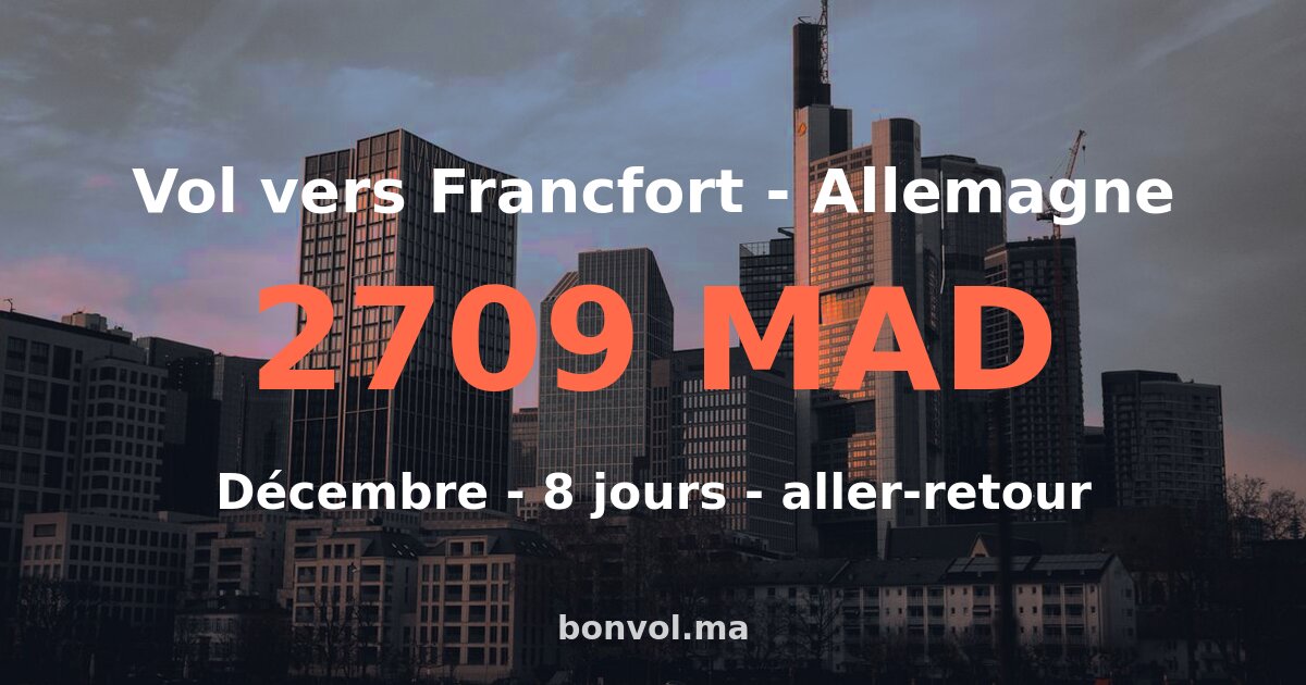 Vol Casablanca Francfort pas cher