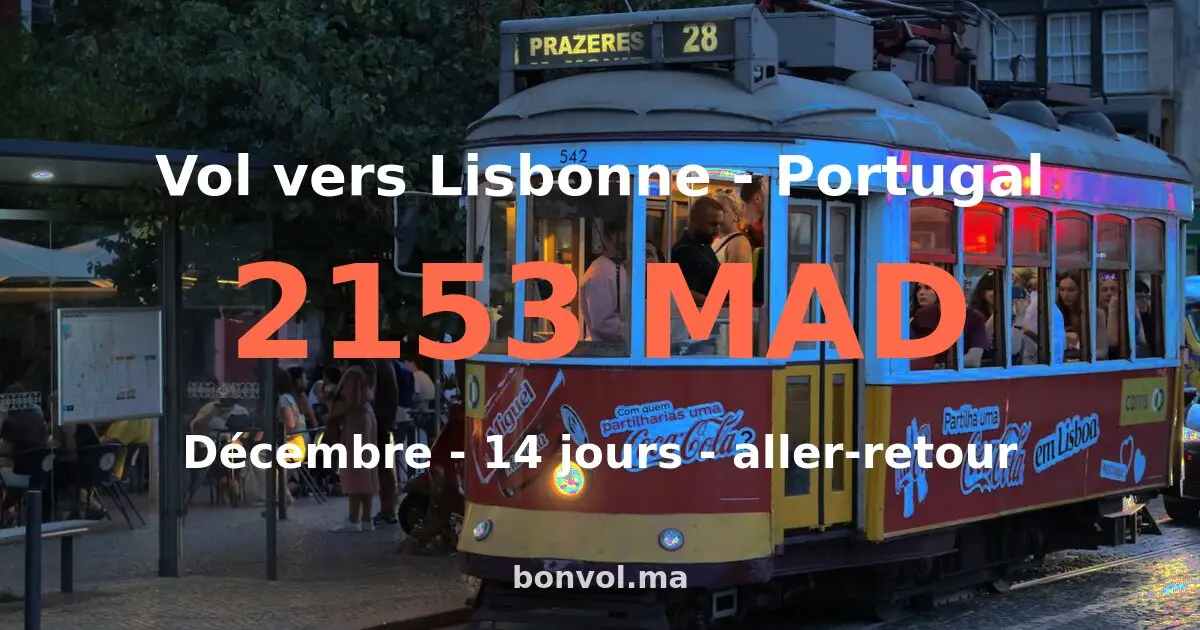 Vol Casablanca Lisbonne pas cher
