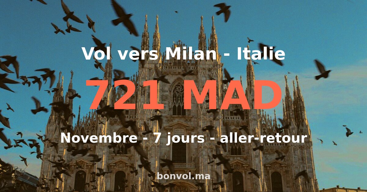 vol fes milan pas cher