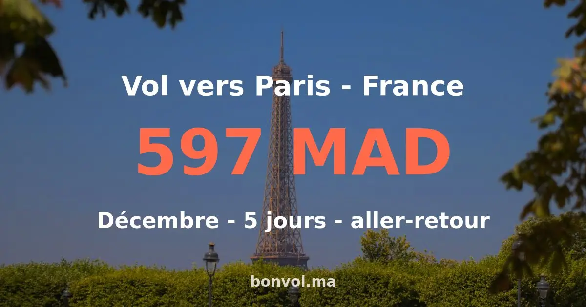 Vol Fes Paris pas cher