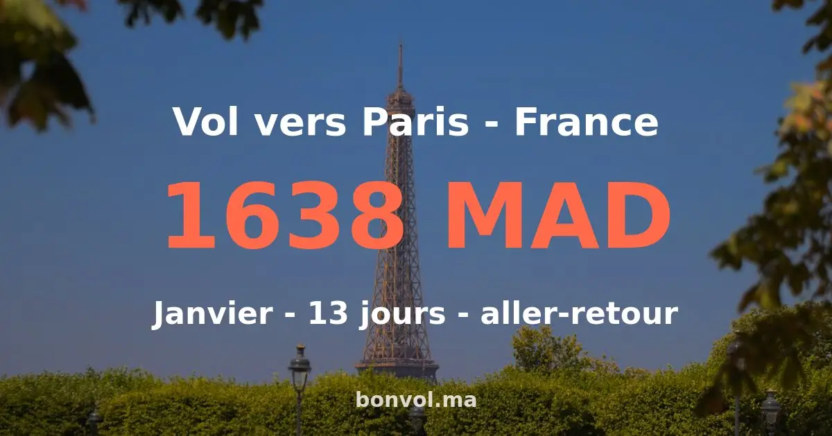Vol Marrakech Paris pas cher