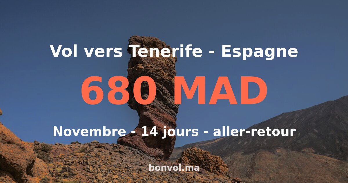 Vol Marrakech Tenerife pas cher