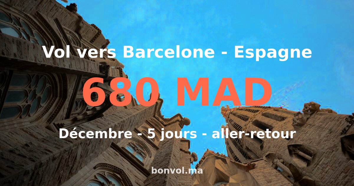 vol nador barcelone pas cher