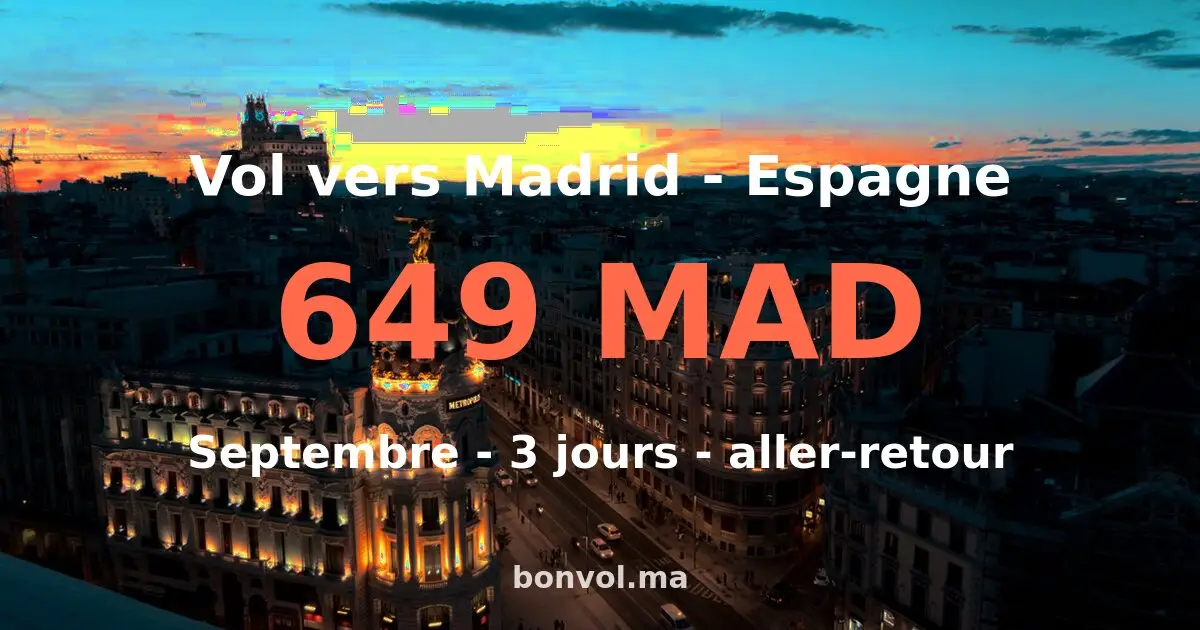 Vol Rabat Madrid pas cher
