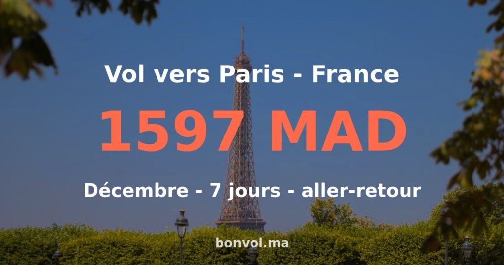 Vol Rabat Paris pas cher
