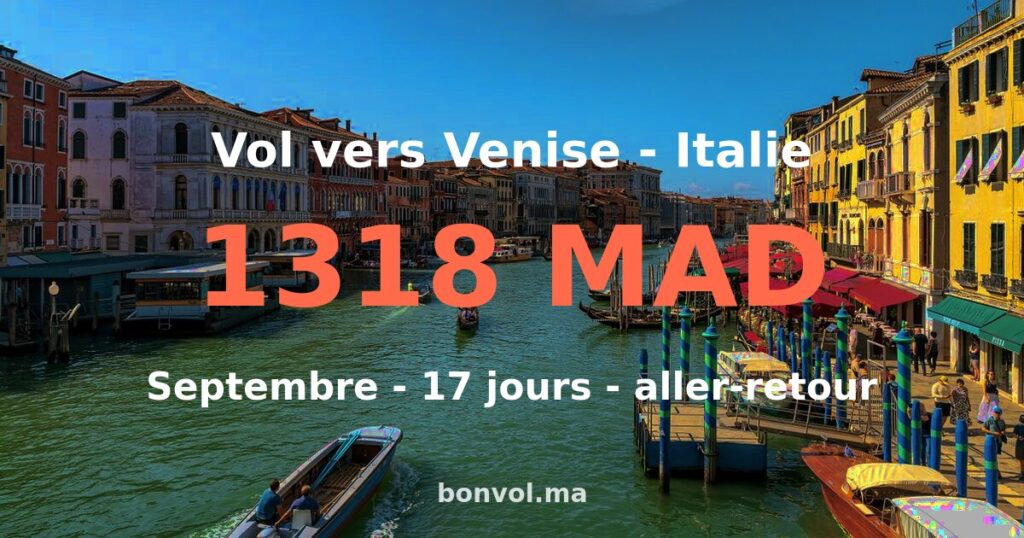Vol Rabat Venise pas cher
