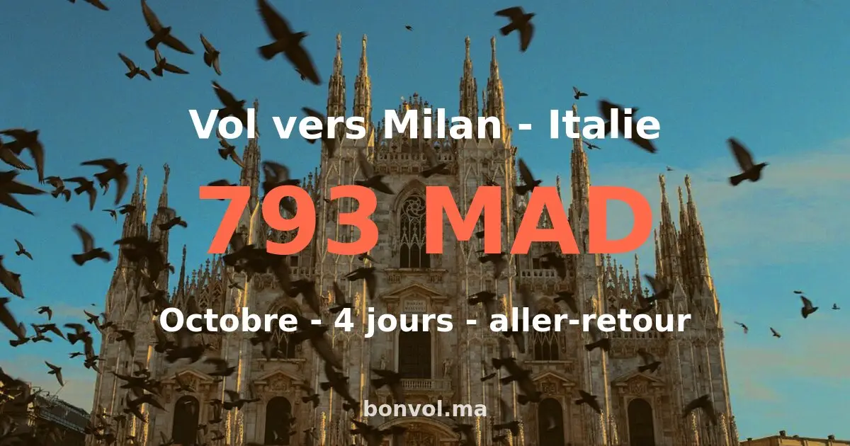 Vol RAK Milan pas cher — 793 MAD