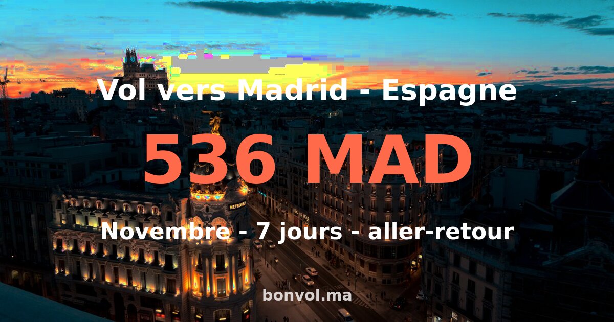 vol tanger madrid pas cher