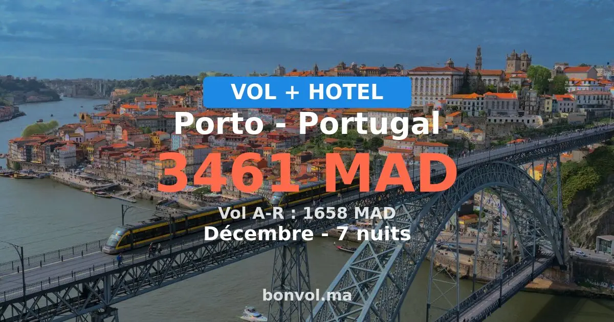 Séjour à Porto pas cher — 3461 MAD