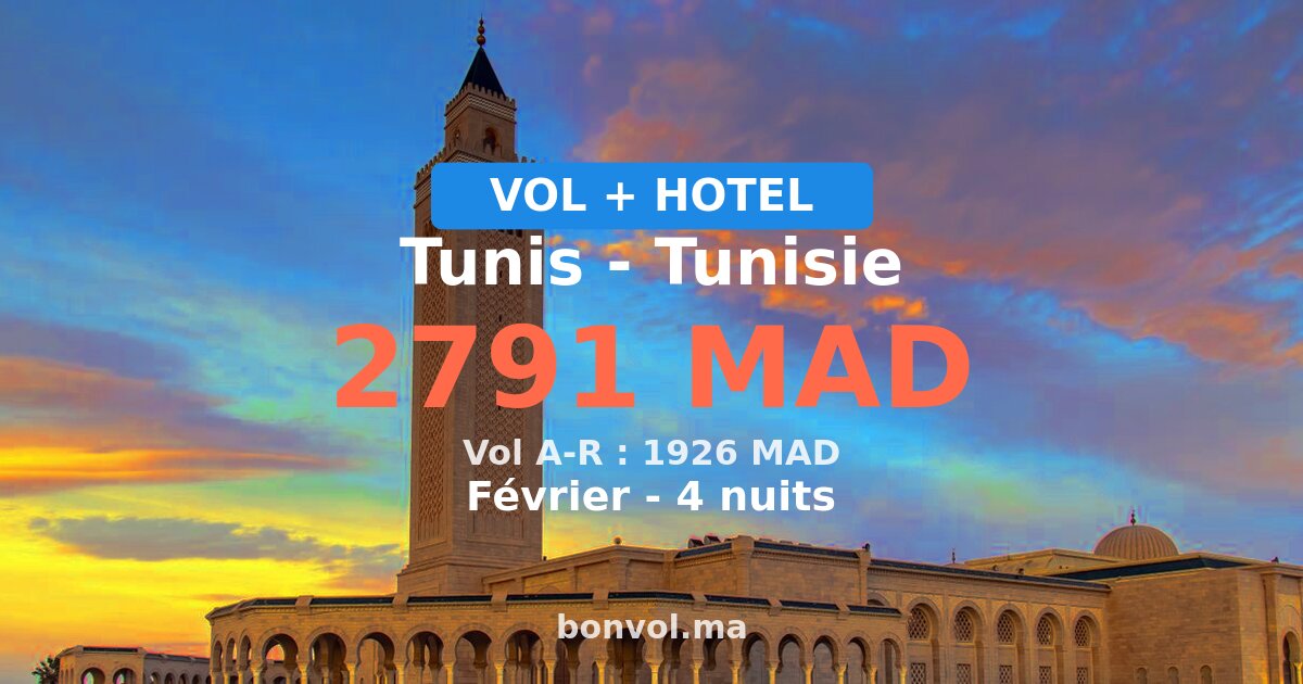 Séjour à Tunis pas cher — 2791 MAD