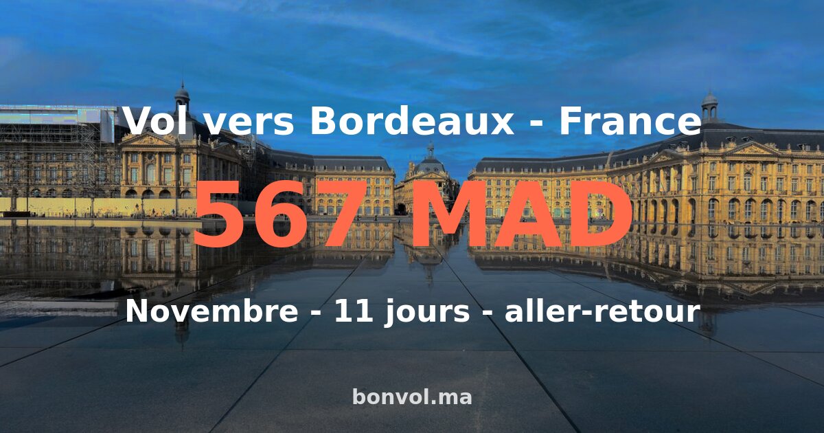 vol agadir bordeaux pas cher