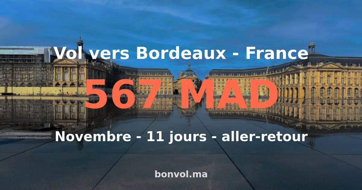 Vol Agadir Bordeaux pas cher