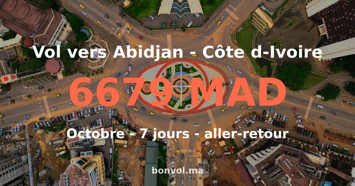 Vol Casablanca Abidjan pas cher — 6679 MAD