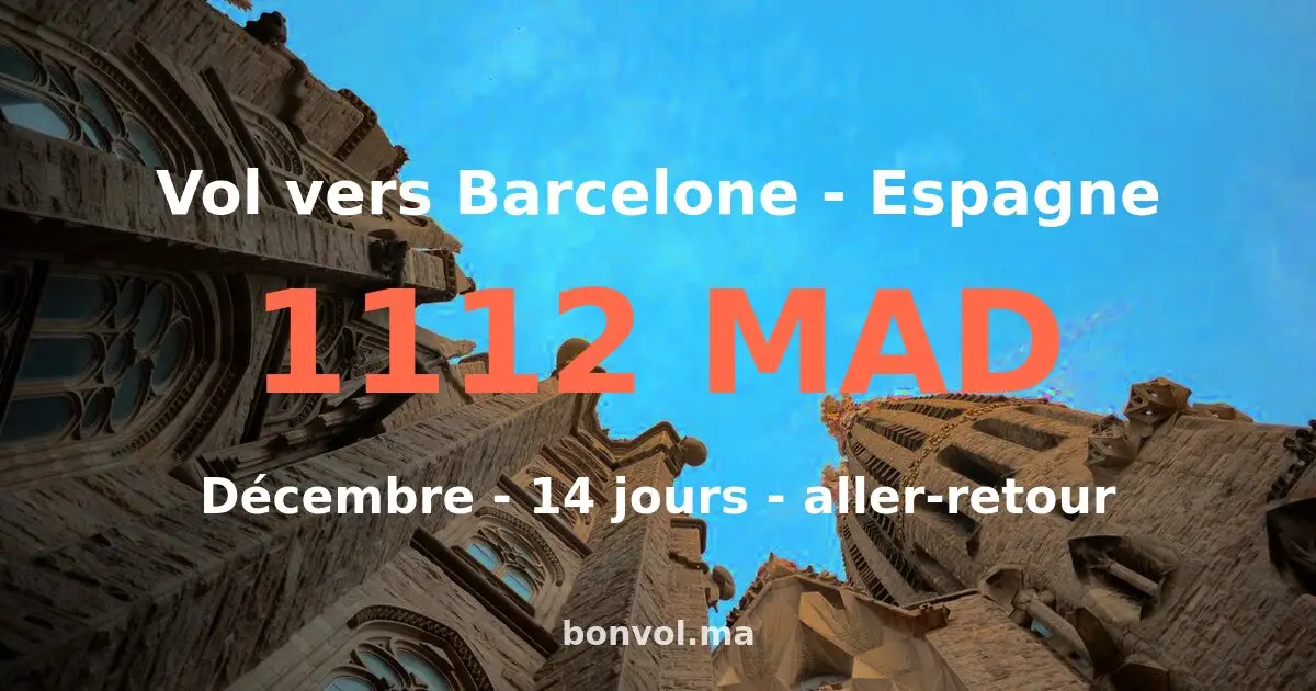 Vol Fes Barcelone pas cher