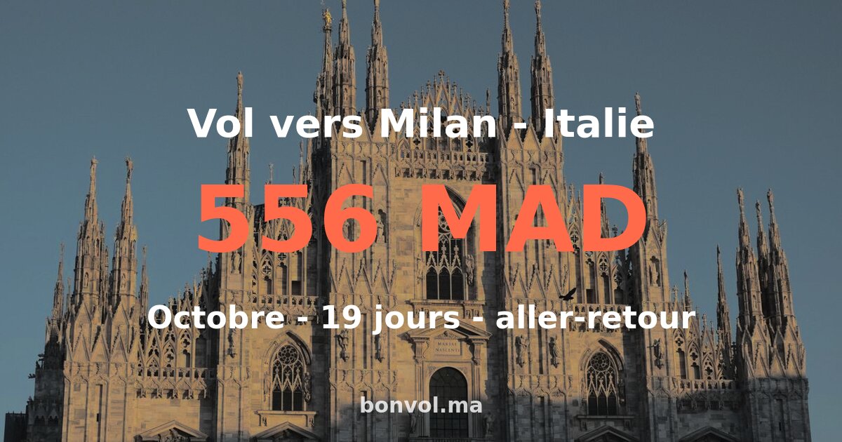 vol fes milan pas cher