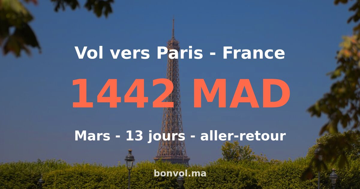 Vol Marrakech Paris pas cher