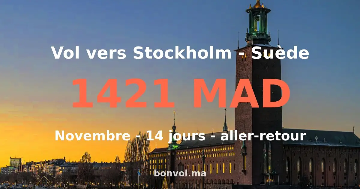 Vol Marrakech Stockholm pas cher — 1421 MAD