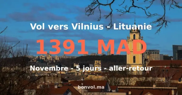 Vol Marrakech Vilnius pas cher