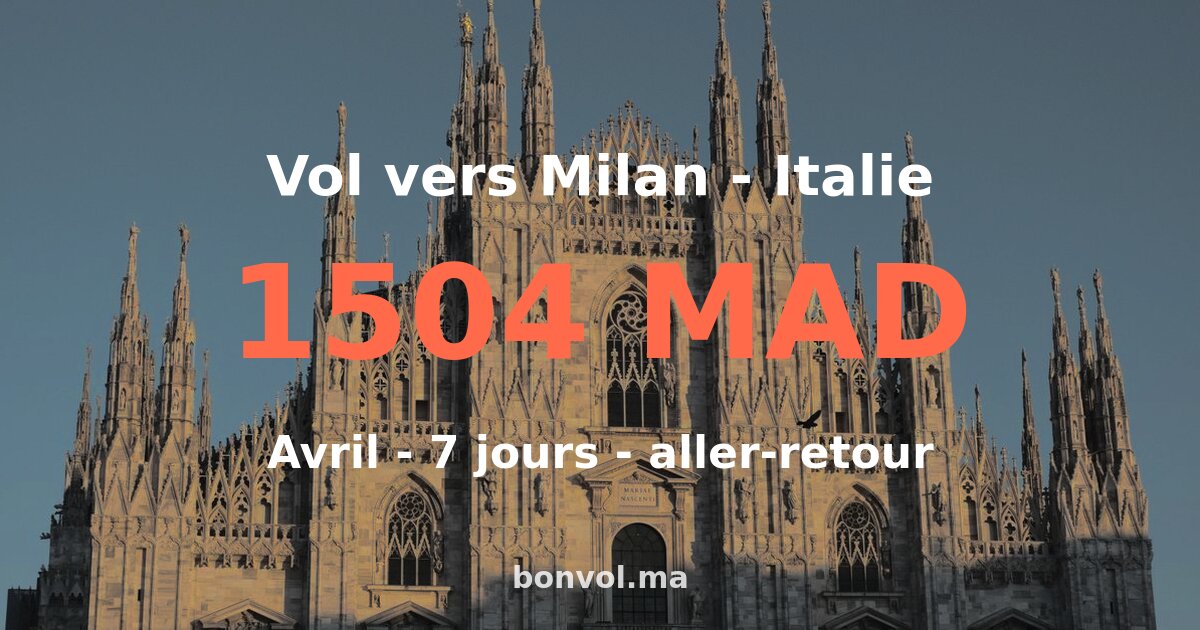 Vol Casablanca Milan pas cher