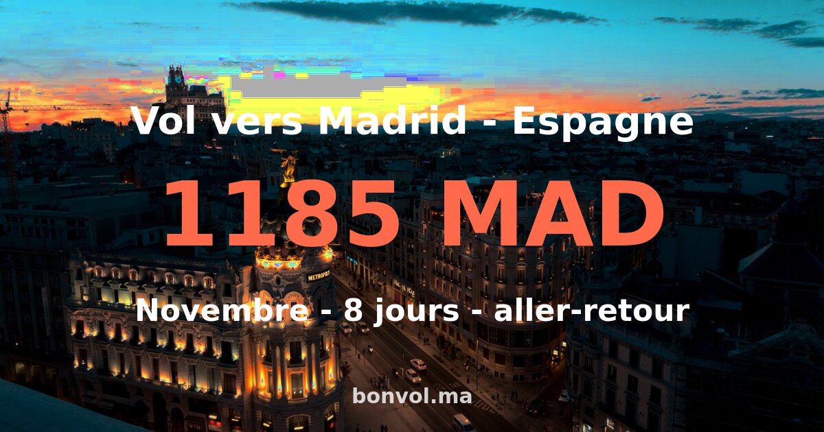 Vol Casablanca Madrid pas cher